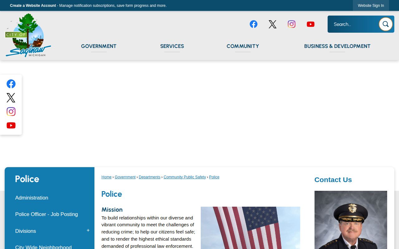 Official Saginaw Police Department information page