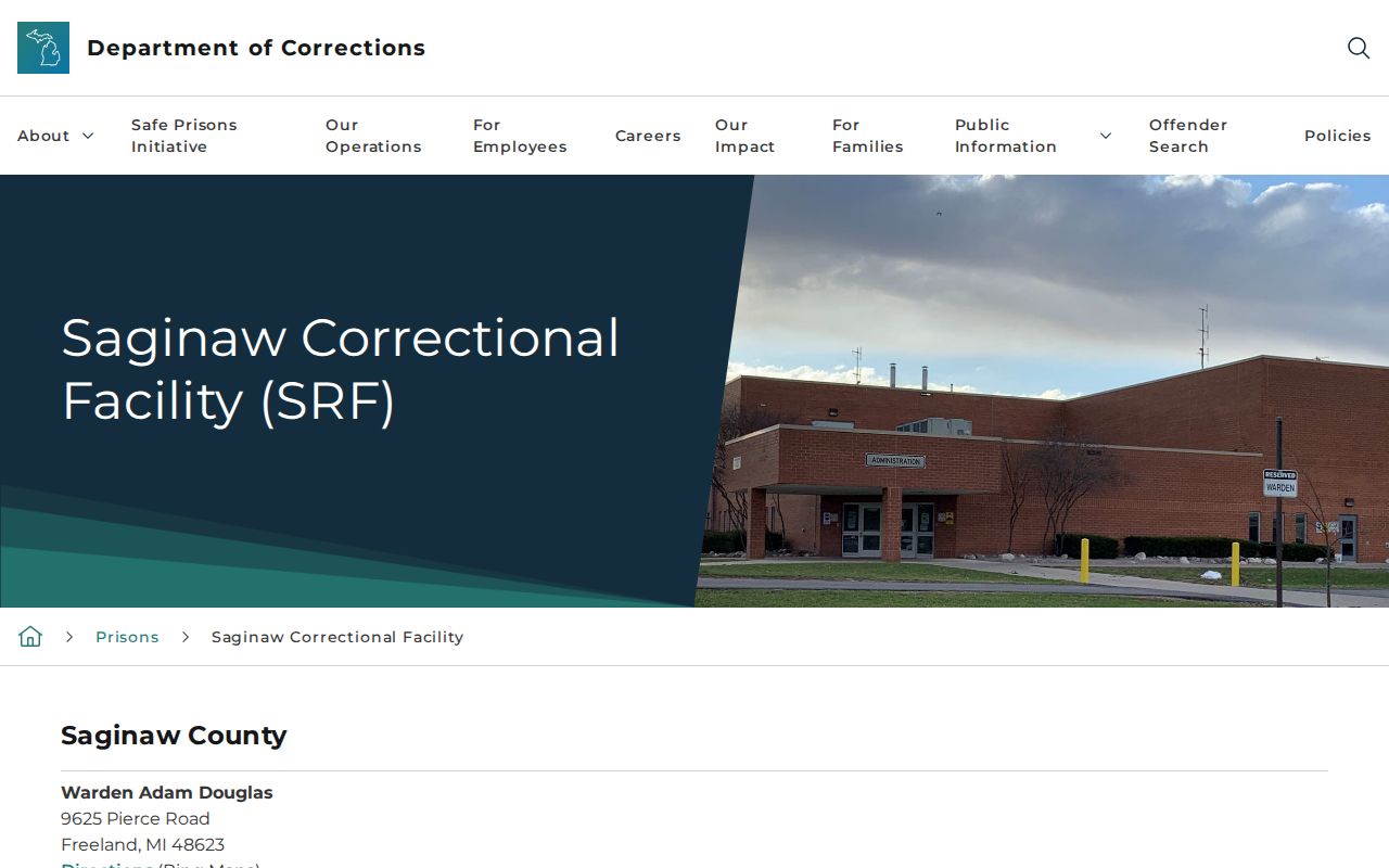 Official MDOC Saginaw Correctional Facility page